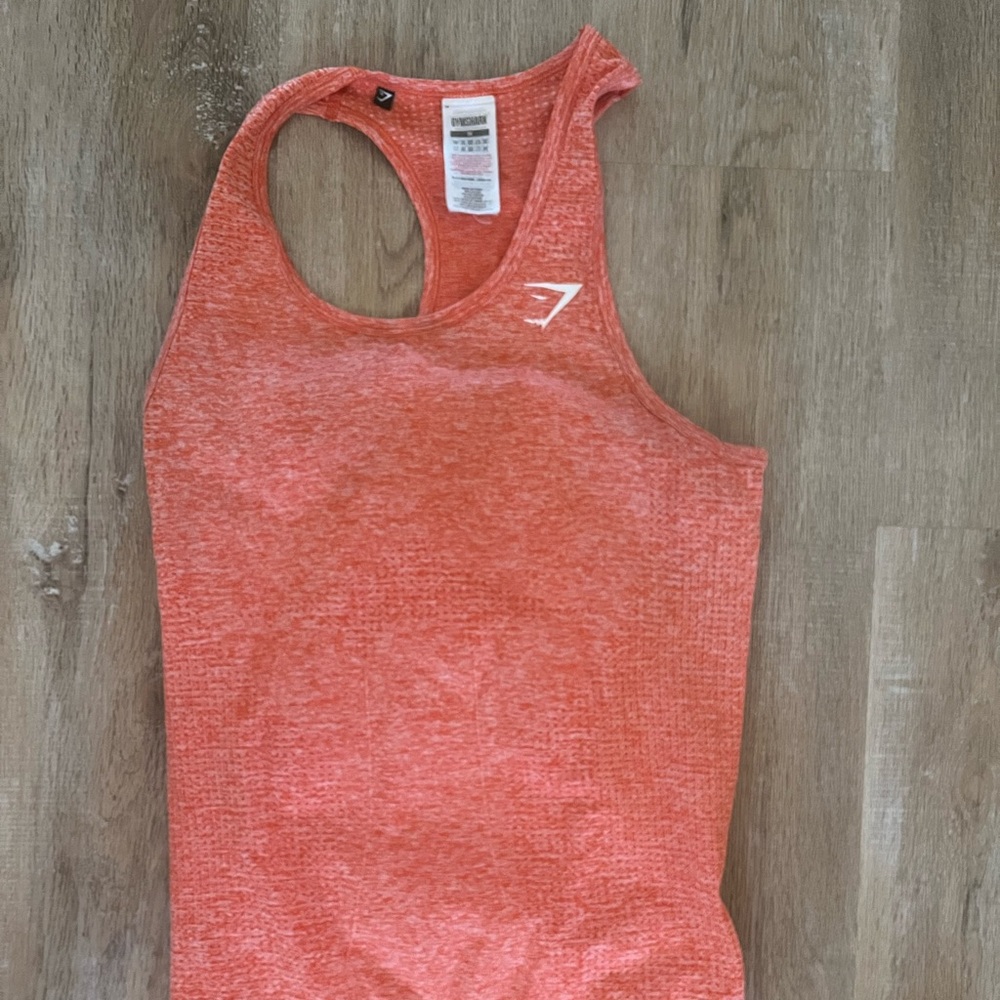 Orange Gymshark vital seamless tank top size medium